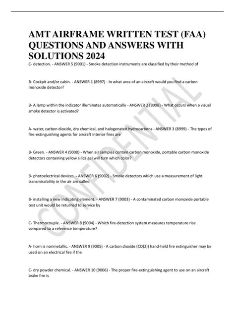 faa airframe written test questions